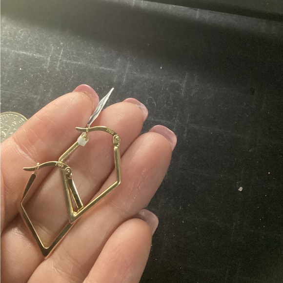 18K Solid Gold Quad design dangling earring Authenticity Guaranteed - Picture 2 of 8